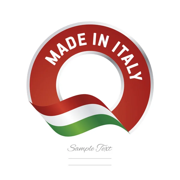 Made in Italy flag red color label button banner — Stock Vector