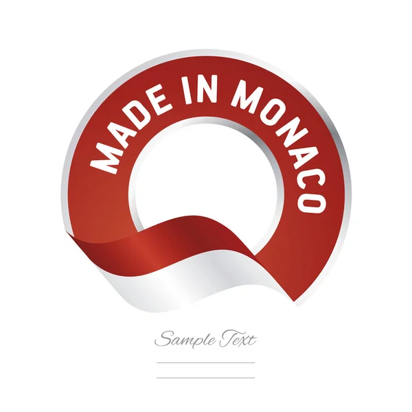 Bandiera made in Monaco colore rosso etichetta pulsante banner — Vettoriale Stock