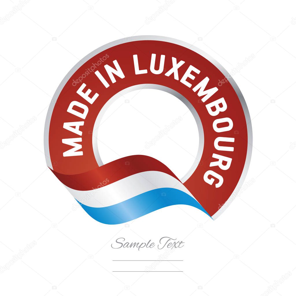 Made in Luxembourg flag red color label button banner