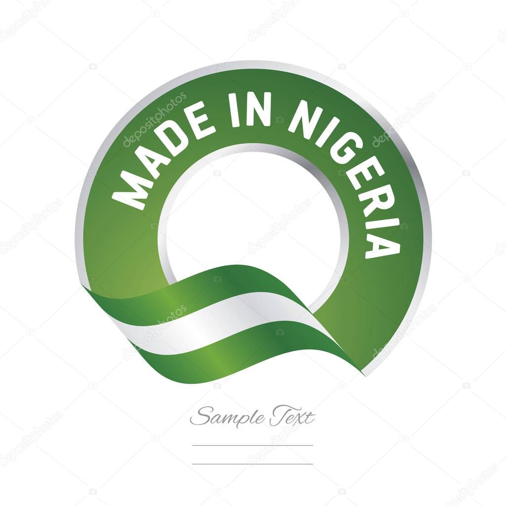 Made in Nigeria flag green color label button banner sign icon quality vector