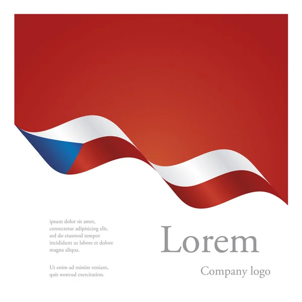 Neue Broschüre abstraktes Design modulares Muster der wellenförmigen Flaggenband der Tschechischen Republik — Stockvektor
