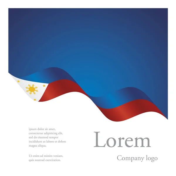 新宣传册抽象设计模块化模式的波浪旗丝带的菲律宾 — 图库矢量图片