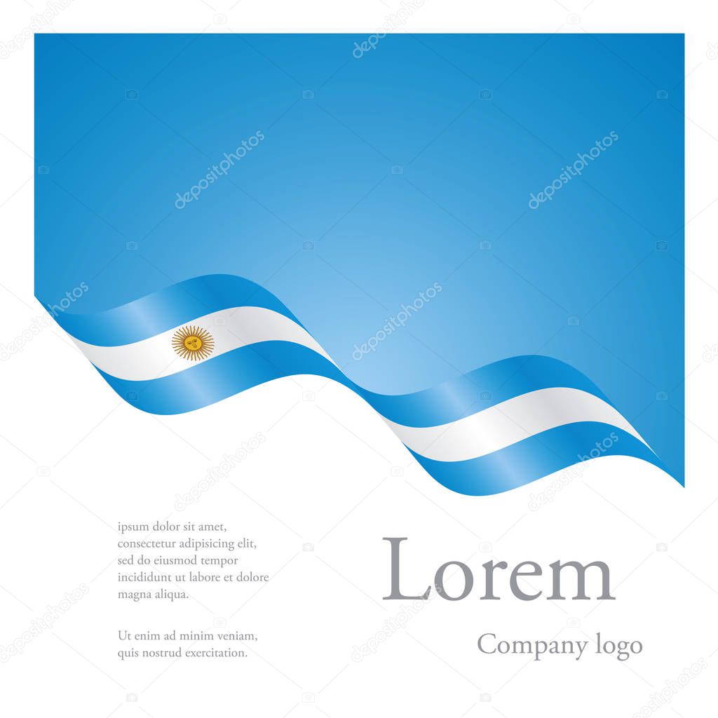 New brochure abstract design modular pattern of wavy flag ribbon of Argentina vector