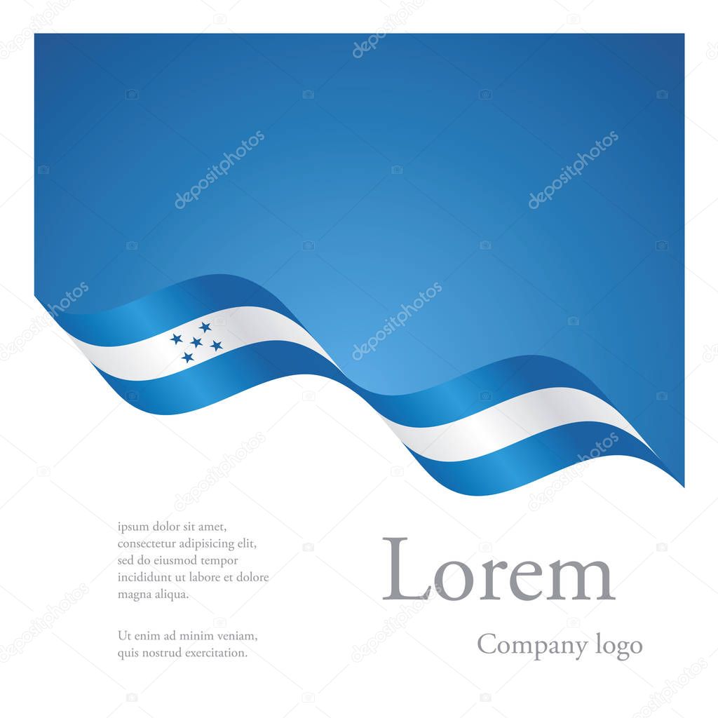 New brochure abstract design modular pattern of wavy flag ribbon of Honduras vector