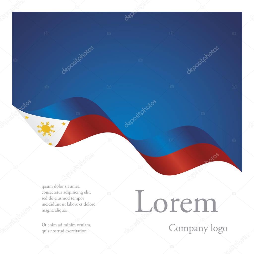 New brochure abstract design modular pattern of wavy flag ribbon of Philippines vector