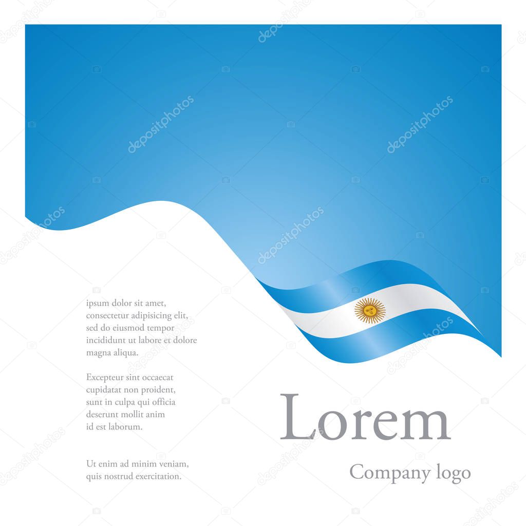 New brochure abstract design modular single pattern of wavy flag ribbon of Argentina vector