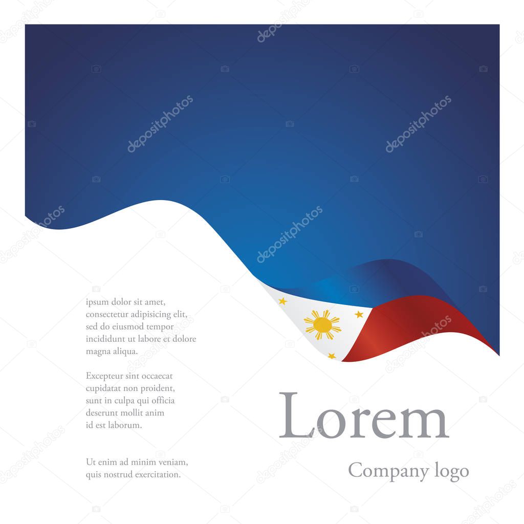 New brochure abstract design modular single pattern of wavy flag ribbon of Philippines vector