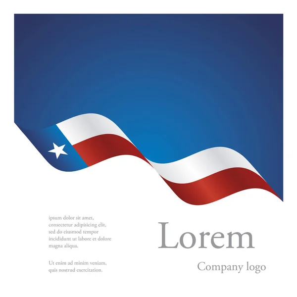 Nová brožura abstraktní návrh modulární strukturu vlajkou zvlněná stuha Texas — Stockový vektor