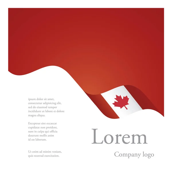 Nová brožura abstraktní návrh modulární jeden vzorek vlajkou zvlněná stuha z Kanady — Stockový vektor
