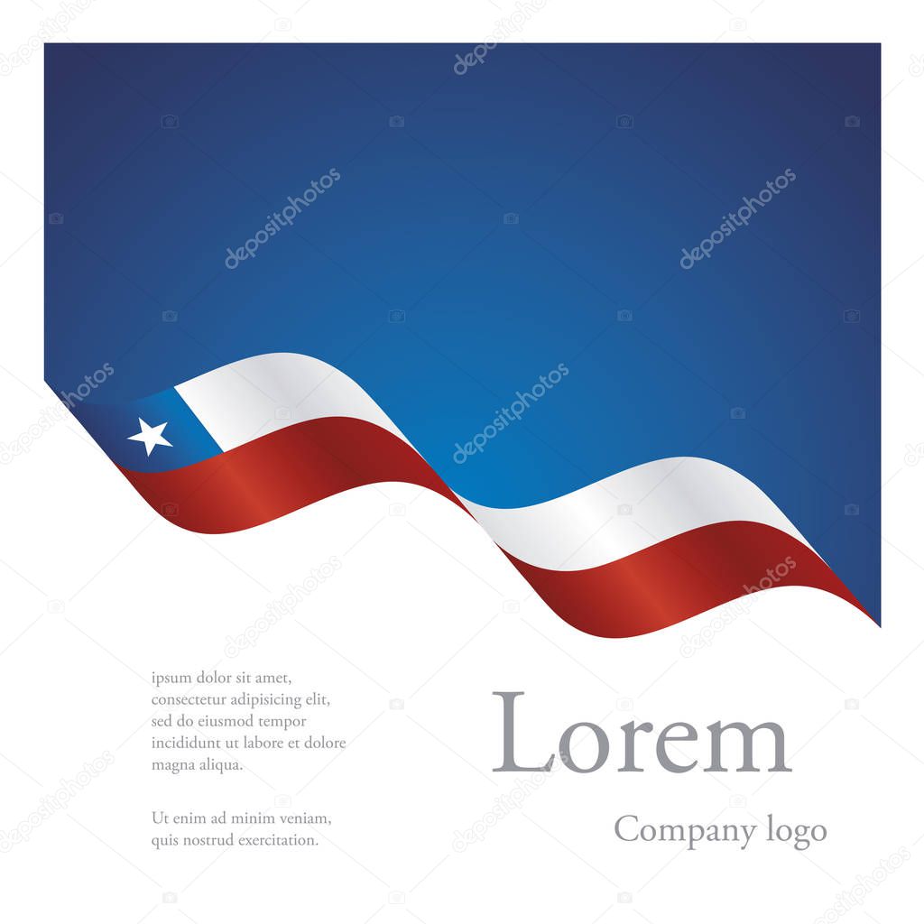 New brochure abstract design modular pattern of wavy flag ribbon of Chile