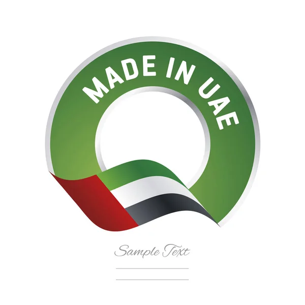 Made in UAE flag green color label button banner — Stock Vector