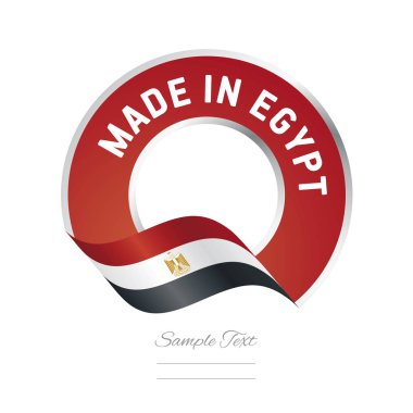 Mısır bayrak kırmızı renk etiket logo simge yapılan