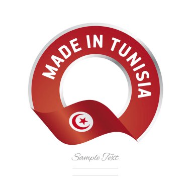 Tunus bayrağı kırmızı renk etiket logo simge yapılan