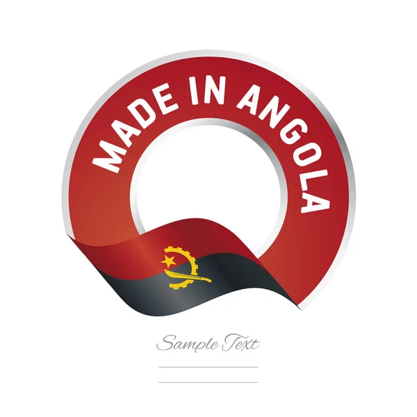 Made in Angola flag red color label logo icon — Stock Vector