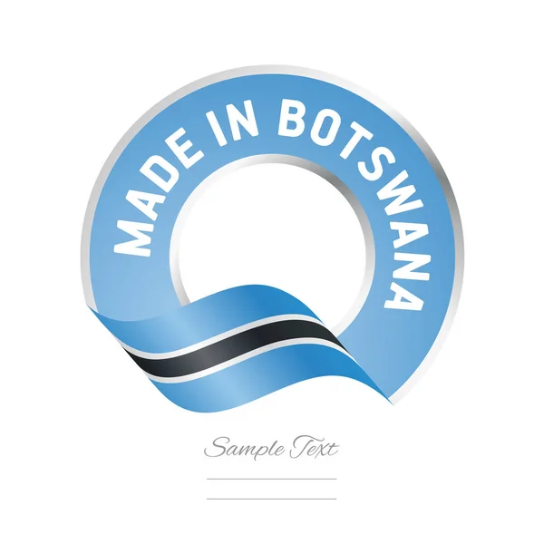 Made in Botswana flag blue color label logo icon — Stock Vector
