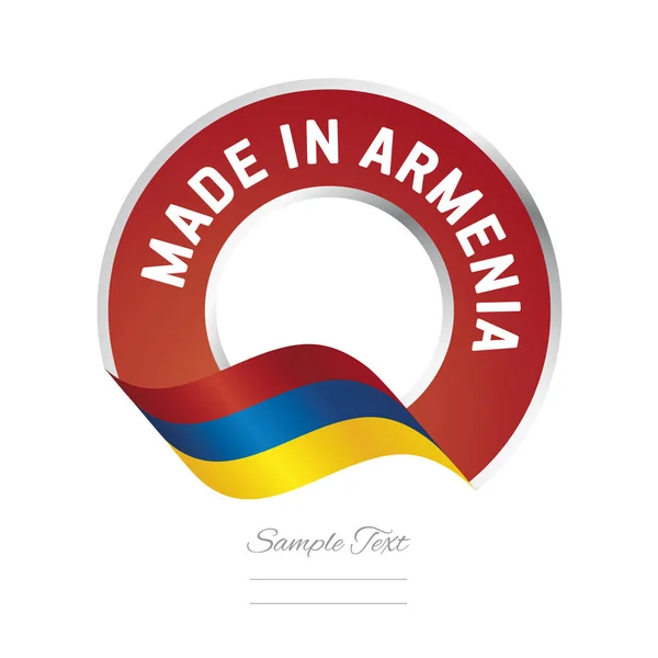 Vyrobeno v Arménie vlajka červená barva popisku logo ikonu — Stockový vektor