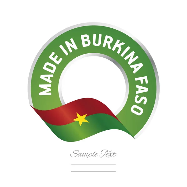 Made in Burkina Faso bandeira cor verde rótulo logotipo ícone —  Vetores de Stock