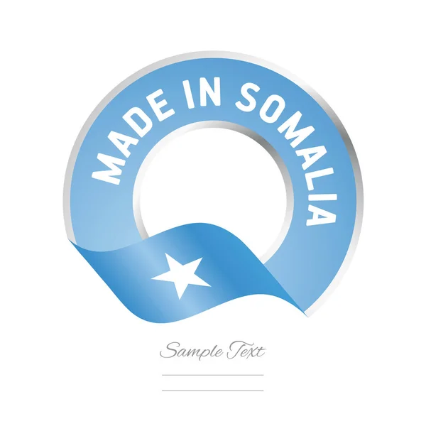 Gemaakt in Somalië vlagpictogram blauw label logo — Stockvector