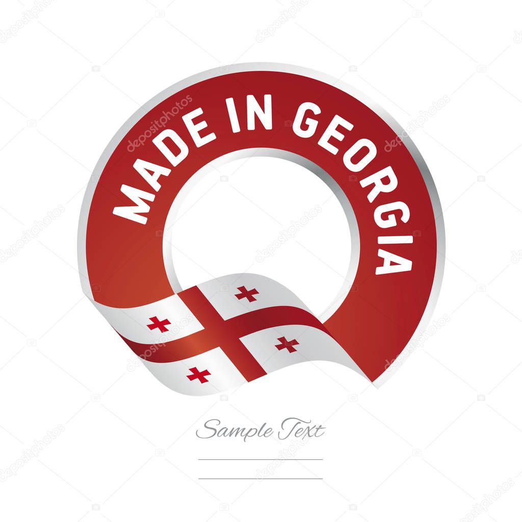 Made in Georgia flag red color label logo icon