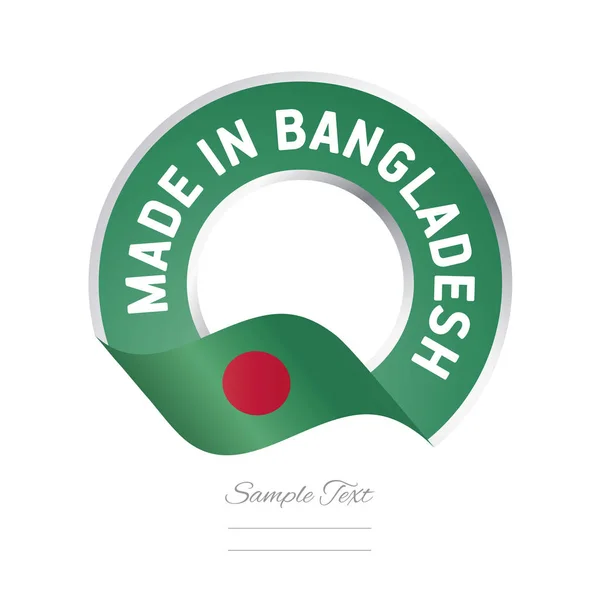 Сделано в баннере зеленого цвета флага Бангладеш — стоковый вектор
