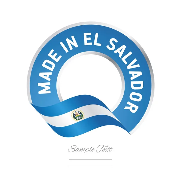 Gemaakt in El Salvador vlag blauw label knop banner — Stockvector