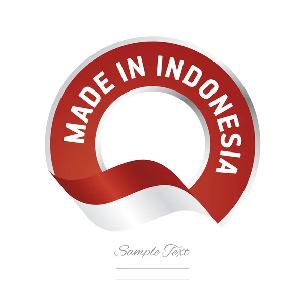 Made in Indonesia flag red color label button banner — Stock Vector