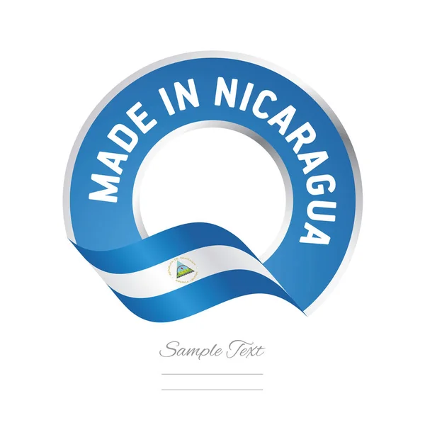 Gemaakt in Nicaragua vlag blauw label knop banner — Stockvector