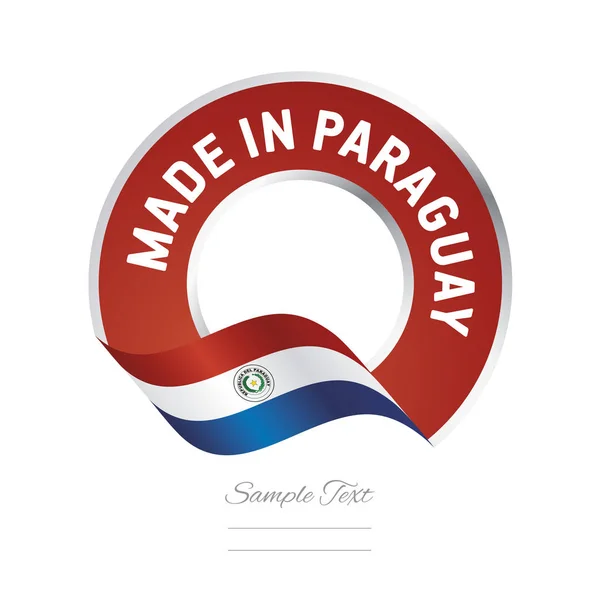 Fabriqué au Paraguay drapeau couleur rouge étiquette bouton bannière — Image vectorielle