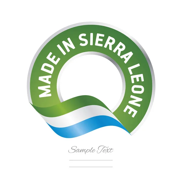 Made in Sierra Leone bandeira cor verde rótulo banner botão —  Vetores de Stock