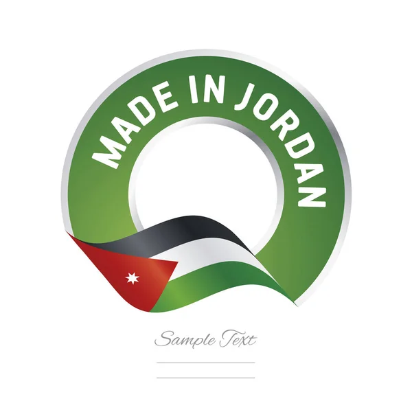 Fabriqué en Jordanie drapeau couleur verte étiquette bouton bannière — Image vectorielle