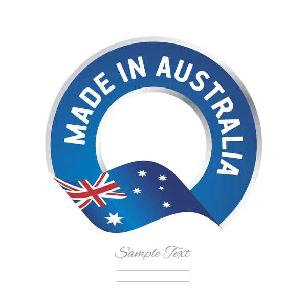 Made in Australia bandiera blu colore etichetta pulsante banner — Vettoriale Stock