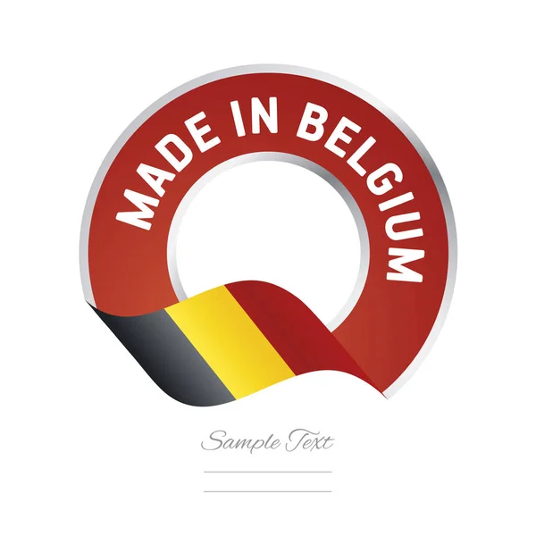 Fabriqué en Belgique drapeau couleur rouge étiquette bouton logo icône bannière — Image vectorielle