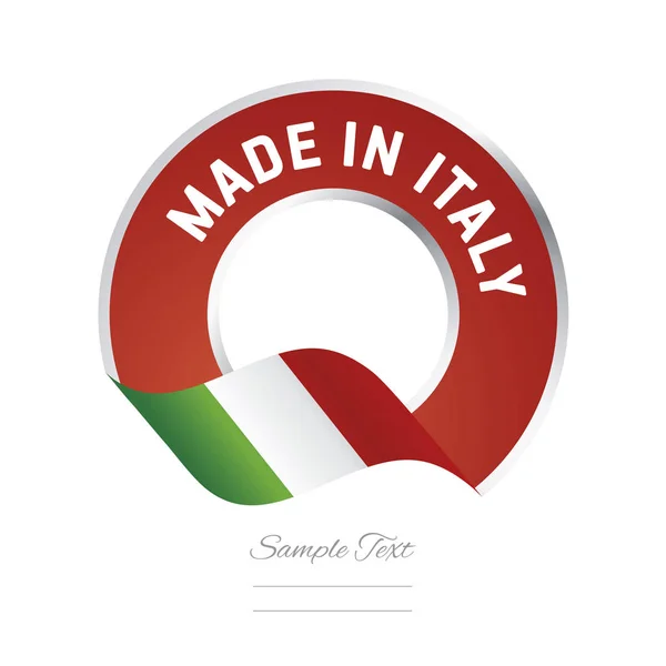 Fabriqué en Italie drapeau couleur verte étiquette bouton logo icône bannière — Image vectorielle