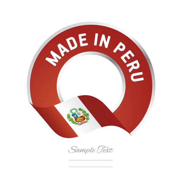 Made in Peru bandeira cor vermelha rótulo botão banner —  Vetores de Stock