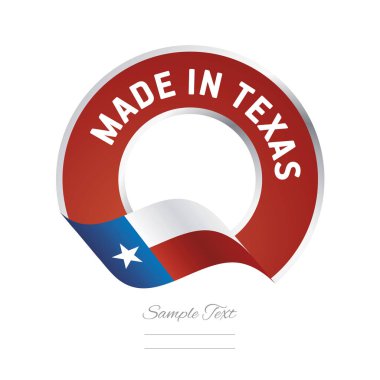 Texas bayrak kırmızı renk etiket düğme afiş yapılan