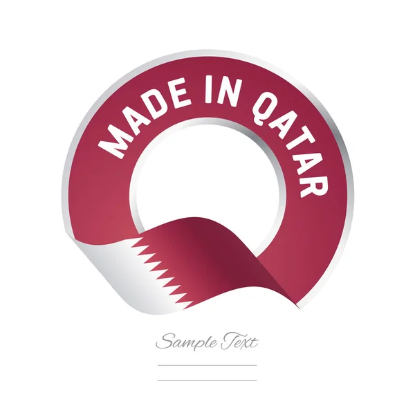 Gyártott-ban Katar jelző piros szín címke gomb banner — Stock Vector