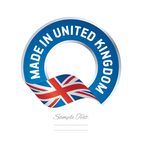 Made in Reino Unido bandeira azul cor rótulo botão banner — Vetor de Stock