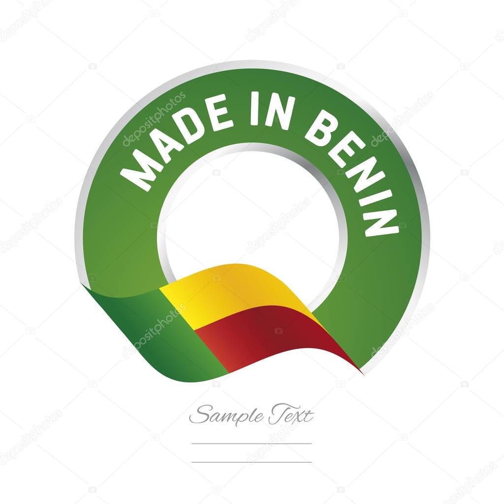 Made in Benin flag green color label logo icon