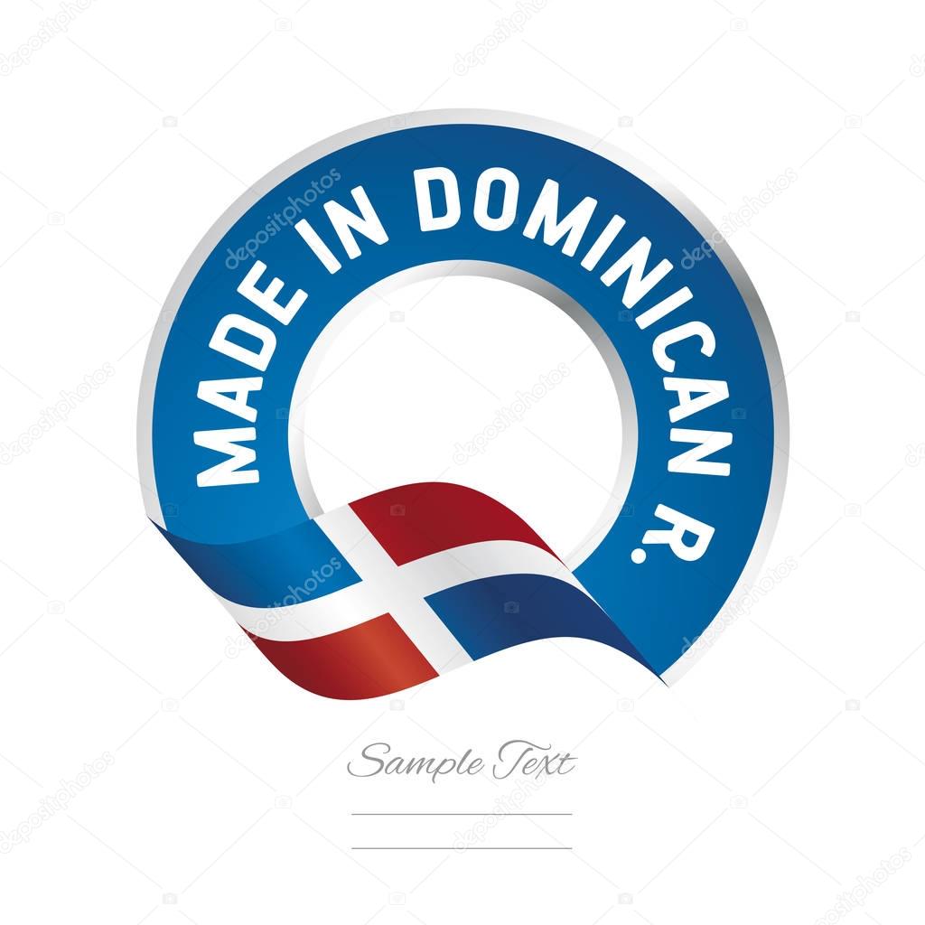 Made in Dominican Republic flag blue color label logo icon