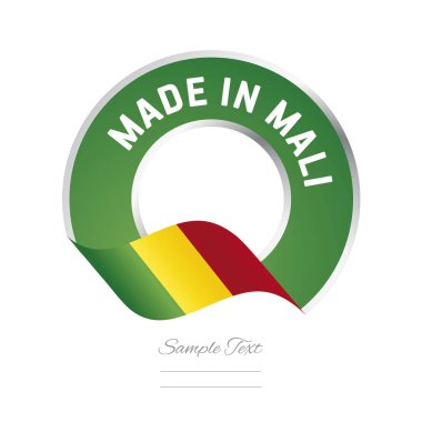 Mali bayrağı yeşil renk etiket logo simge yapılan
