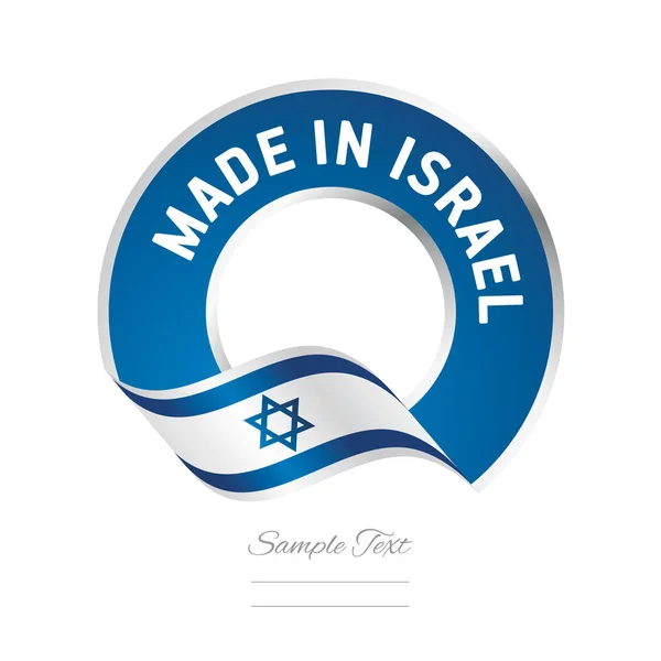 Made in Israel flag blue color label logo icon — Stock Vector