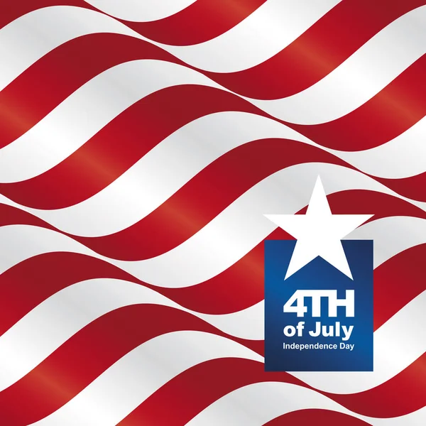 Ημέρα ανεξαρτησίας 4η Ιουλίου ΗΠΑ κορδέλα ευχετήρια κάρτα — Διανυσματικό Αρχείο