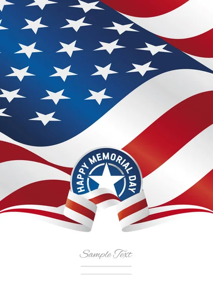 Glad Memorial Day Usa flaggan ribbon bakgrund — Stock vektor