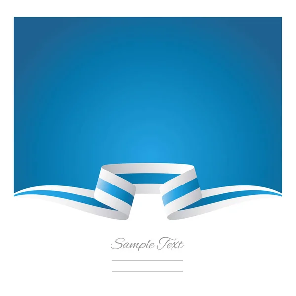 抽象的な背景の白い光の青い旗リボン — ストックベクタ