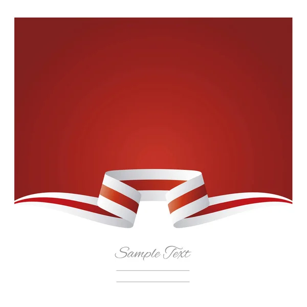 抽象的な背景白赤い旗リボン — ストックベクタ