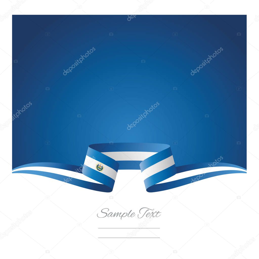 Abstract background El Salvador flag ribbon