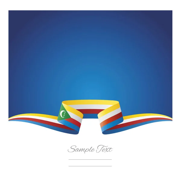 Abstracte achtergrond Comoren vlag lint — Stockvector