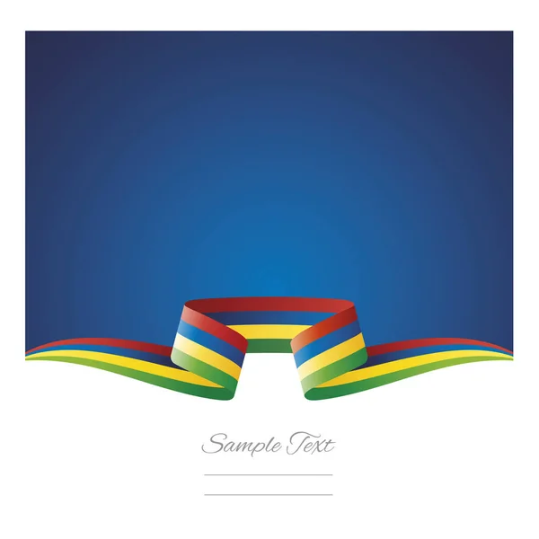 Abstracte achtergrond Mauritius vlag lint — Stockvector