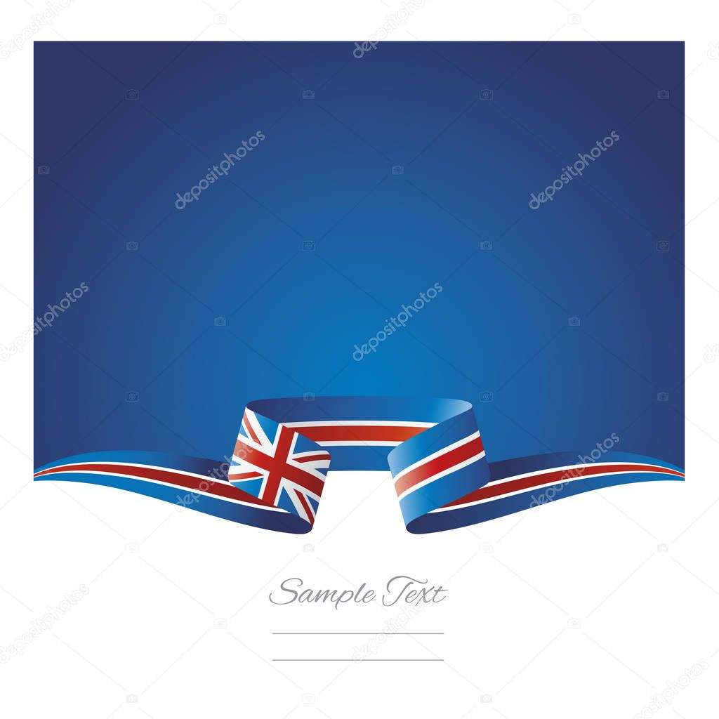 Abstract background UK flag ribbon