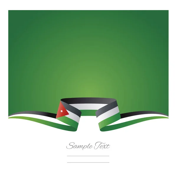 Abstracte achtergrond Jordanië vlag lint — Stockvector
